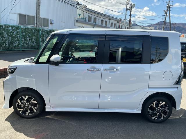 タントカスタムＸオーディオレス　ＵＳＢソケット　両側電動スライドドア　ミラクルオープンドア　両側シートヒーター　格納式テーブル　電動格納ミラー　ＬＥＤ　オートライト　プッシュスタート　キーフリー　スマアシ（長野県）の中古車