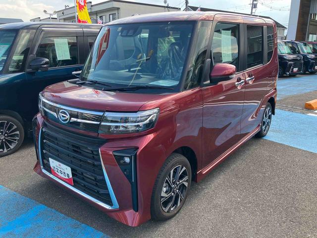 タントカスタムＸ２ＷＤ　ＣＶＴ　両側電動スライドドア　衝突被害軽減ブレーキ　横滑り防止装置　ＡＢＳ　プッシュボタンスタート　キーフリーシステム　オートエアコン　電動パーキングブレーキ　純正アルミホイール（福島県）の中古車