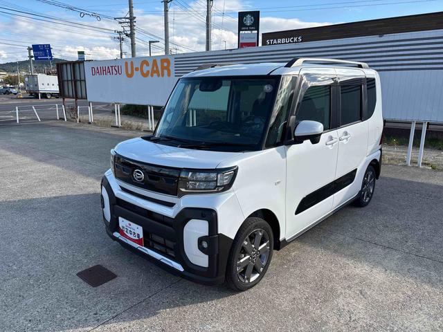 タントファンクロスターボ4WD ディスプレイオーディオ LEDヘッドランプ/フォグランプ オートエアコン/ライト/ハイビーム/電動格納ドアミラー 両側電動スライドドア 運転席・助手席シートヒーター 電動パーキングブレーキ(秋田県)の中古車