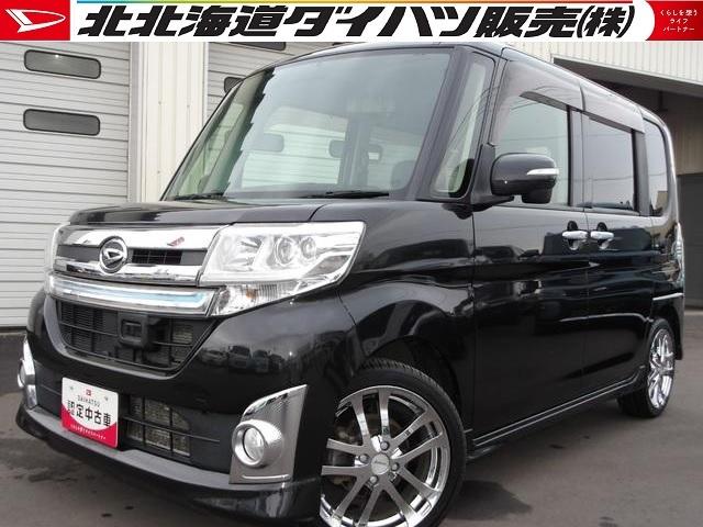 タントカスタムＲＳ　ＳＡ４ＷＤ　夏冬タイヤ　社外１６インチアルミホイール　純正８インチメモリーナビ　バックカメラ　リヤスピーカー　ツイーター　社外バックミラードラレコ　社外ＥＴＣ　両側電動スライドドア　マット　バイザー（北海道）の中古車