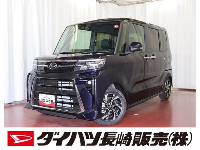 タントカスタムＸ１オーナー　届出済未使用車　両側電動スライドドア　スマ−トキ−　アイドリングストップ　シートヒーター　オートライト　ＬＥＤ　整備記録簿（長崎県）の中古車