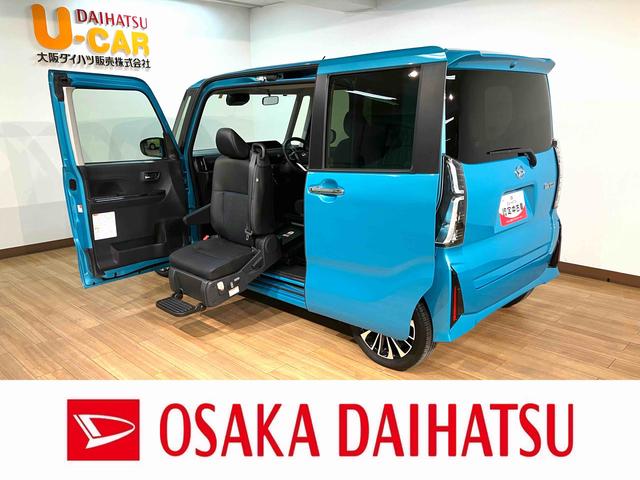 タントウェルカムシートリフトカスタムＲＳ　元弊社試乗車福祉車両・助手席電動シートリフト・ターボエンジン・サポカーＳワイド適合・元弊社試乗車・衝突回避軽減ブレーキ・誤発進抑制機能・前後コーナーセンサー・両側電動スライドドア・電動パーキングブレーキ（大阪府）の中古車