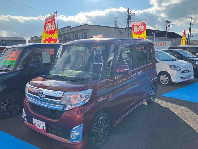 タントカスタムＲＳ　ＳＡ２ＷＤ　ＣＶＴ　６６０ｃｃ　ターボ　カーナビ　衝突被害軽減ブレーキ　横滑り防止装置　ＡＢＳ　アイドリングストップ　プッシュボタンスタート　両側電動スライドドア　オートエアコン　ベンチシート（福島県）の中古車