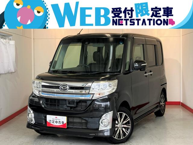 タントカスタムＸ　トップエディションＳＡII社外ナビ　バックモニター　純正１４インチアルミホイール　左側パワースライドドア　スマートキー　ＬＥＤヘッドランプ　オートライト　アイドリングストップ　スマアシＩＩ（香川県）の中古車