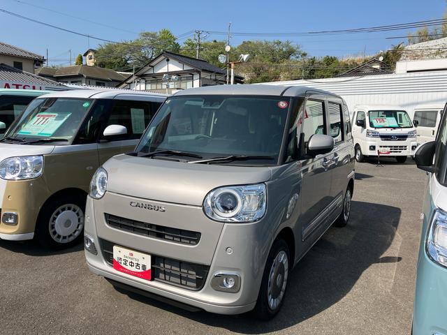 ムーヴキャンバスセオリーＧ２ＷＤ　ＣＶＴ　６６０ｃｃ　衝突被害軽減ブレーキ　横滑り防止装置　ＡＢＳ　アイドリングストップ　プッシュボタンスタート　両側電動スライドドア　オートエアコン　前席シートヒーター　ホットカップホルダー（福島県）の中古車