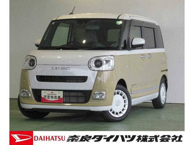 ムーヴキャンバスストライプスＧ★６月フェア特選車★　バックカメラ対応　両側パワスラ　プッシュボタンスタート　衝突被害軽減システム　コ−ナ−センサ−　アイドリングストップ機能　電動パーキング　シ−トヒ−タ−　ＬＥＤヘッドライト（奈良県）の中古車