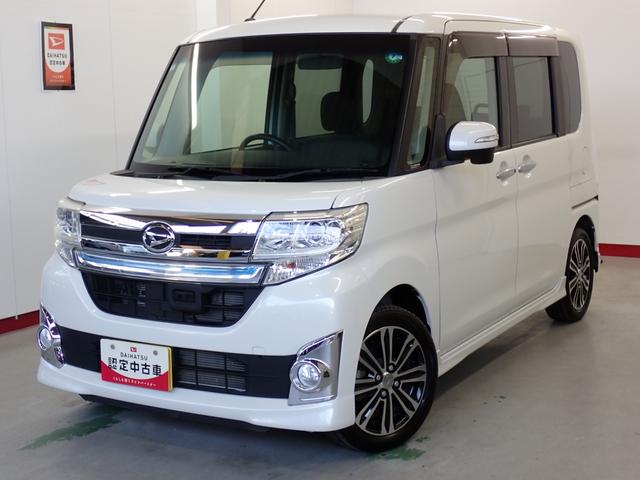 タントカスタムＲＳ　トップエディションＳＡ衝突被害軽減ブレーキ　横滑り防止装置　アイドリングストップ　両側電動スライドドア　ステアリングスイッチ　オートライト　革巻きハンドル　キーフリーシステム　オートエアコン　ナビ　バイザー　マット　ターボ（岐阜県）の中古車