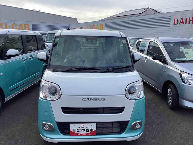 ムーヴキャンバスストライプスＧインパネシフト　プッシュスタートスイッチ　電子カードキー　電動パーキングブレーキ　軽減ブレーキ　レーンキープ　ＡＢＳ（鹿児島県）の中古車