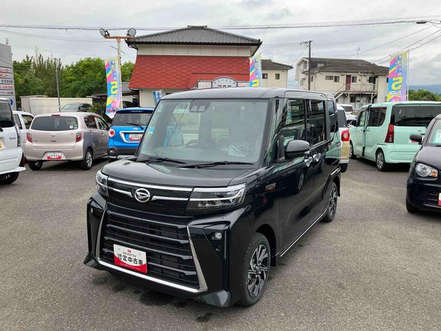 タントカスタムX2WD CVT 660cc 衝突被害軽減ブレーキ 横滑り防止装置 ABS アイドリングストップ プッシュボタンスタート 両側電動スライドドア 前席シートヒーター オートエアコン ベンチシート(福島県)の中古車
