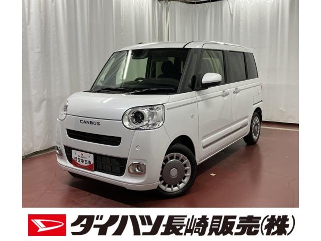 ムーヴキャンバスセオリーＧ届出済未使用車　元展示車　オートライト　衝突被害軽減システム　ＬＥＤヘッドランプ　シートヒーター　両側電動スライドドア　ベンチシート　スマートキー　レーンアシスト　衝突安全ボディ（長崎県）の中古車
