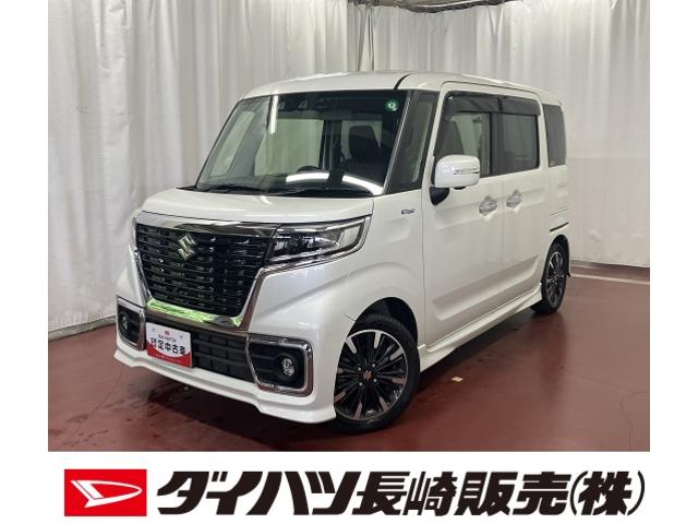 スペーシアカスタムハイブリッドＸＳ下取車　ナビ　ＴＶ　全方位モニター　電動格納式ミラー　ブルートゥース　運転席エアバック　助手席エアバッグ　オートライト　スマ−トキ−　ＬＥＤヘッドランプ　シ−トヒ−タ−　ＤＶＤ　Ｗエアバッグ　ＥＴＣ（長崎県）の中古車