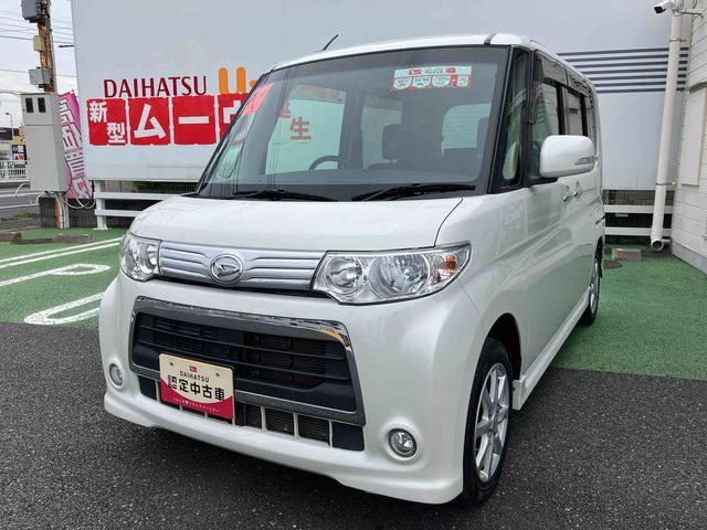 タントカスタムＸ社外７型カロッツェリアナビゲーション　社外ＥＴＣ　左側電動スライドドア　オートエアコン　キーフリーシステム　車検整備２年付き　新品タイヤ４本装着　ディスチャージャーヘッドランプ　　フォグランプ（東京都）の中古車