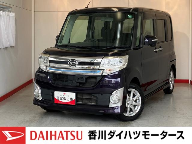 タントカスタムＸ　ＳＡワンオーナー　純正ナビ　バックモニター　左側パワースライドドア　ベンチシート　ＬＥＤヘッドランプ　純正１４インチアルミホイール　スマートキー　アイドリングストップ　取扱説明書　メンテナンスノート（香川県）の中古車