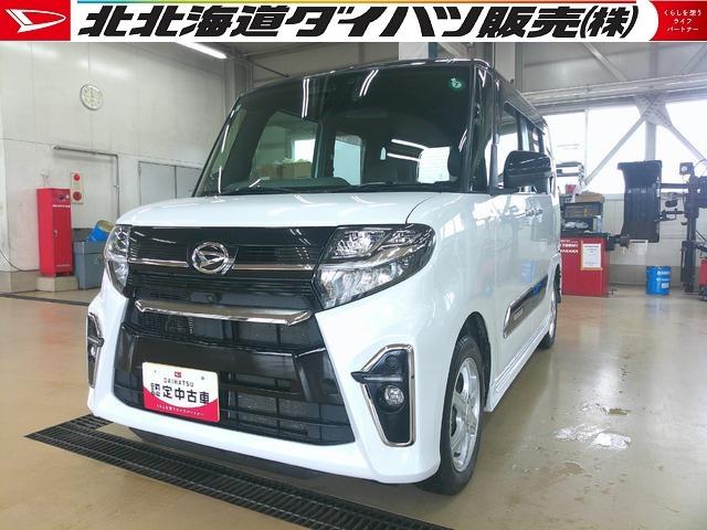 タントカスタムＲＳ４ＷＤ　スマートアシスト　両側パワースライドドア　ＬＥＤヘッドライト　オートライト　オートエアコン　ダイハツ純正ナビ　パノラマモニター　運転席助手席シートヒーター　アイドリングストップ（北海道）の中古車