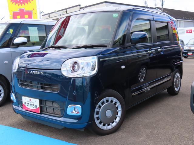 ムーヴキャンバスセオリーＧターボ２ＷＤ　ＣＶＴ　６６０ｃｃ　クルーズコントロール　ナビ　全方位モニター　ＥＴＣ車載器　衝突被害軽減ブレーキ　横滑り防止装置　ＡＢＳ　両側電動スライドドア　アイドリングストップ　プッシュボタンスタート（福島県）の中古車