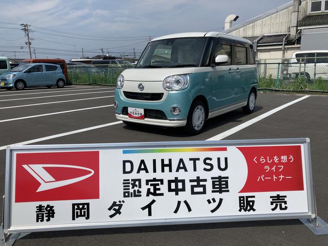 ムーヴキャンバスＧメイクアップ　ＳＡII１４インチフルホイールキャップ　ＬＥＤヘッドランプ　キーフリーシステム　両側パワースライドドア　オートエアコン（プッシュ式）　オートライト　置きラクボックス（静岡県）の中古車