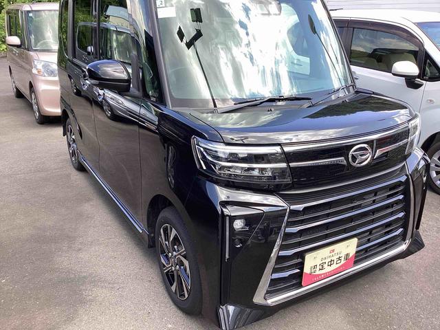 タントカスタムＸインパネシフト　プッシュスタートスイッチ　電子カードキー　電動パーキングブレーキ　車線逸脱警報　両側スライドドア　アルミホイール　ＡＢＳ付　エアバッグ　衝突被害軽減装置　オートＬＥＤ（鹿児島県）の中古車