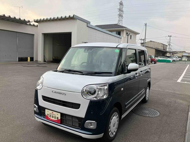 ムーヴキャンバスストライプスＧ２ＷＤ　ＣＶＴ　６６０ｃｃ　両側電動スライドドア　衝突被害軽減ブレーキ　横滑り防止装置　ＡＢＳ　アイドリングストップ　プッシュボタンスタート　オートエアコン　ベンチシート　シートヒーター（福島県）の中古車
