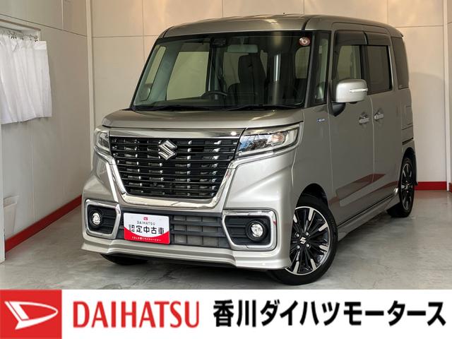 スペーシアカスタムハイブリッドＸＳターボワンオーナー　ターボ　４ＷＤ　純正ナビ　パノラマモニター　アダプティブクルーズコントロール　両側パワースライドドア　運転席・助手席シートヒーター　純正１５インチアルミホイール　スマートキー（香川県）の中古車