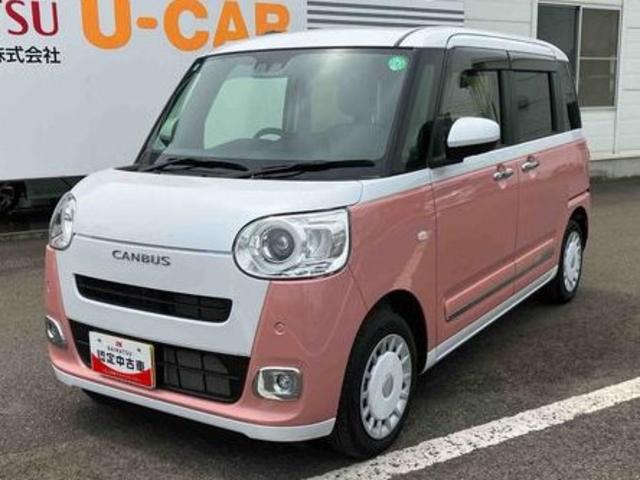 ムーヴキャンバスストライプスＧツートンカラー　ＬＥＤヘッドライト　クリアランスソナー　両側パワースライドドア　前席シートヒーター　記録簿　禁煙車　認定中古車　レーンアシスト　オートマチックハイビーム　衝突回避支援システム搭載車（島根県）の中古車