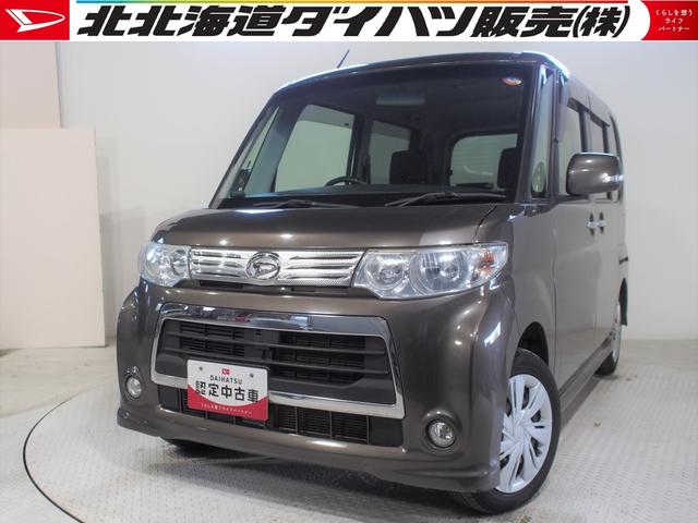 タントカスタムＬ４ＷＤ　左スライドドア　夏冬タイヤ　ＨＩＤヘッドライト　フォグランプ　ダイハツ純正ナビ　電動格納ドアミラー　アイドリングストップ（北海道）の中古車