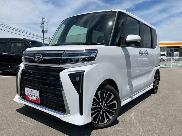 タントカスタムＲＳ２ＷＤ　６６０ｃｃ　ターボ　両側電動スライドドア　衝突被害軽減ブレーキ　横滑り防止装置　ＡＢＳ　アイドリングストップ　プッシュボタンスタート　ベンチシート　全方位モニター用カメラ　届出済未使用車（福島県）の中古車