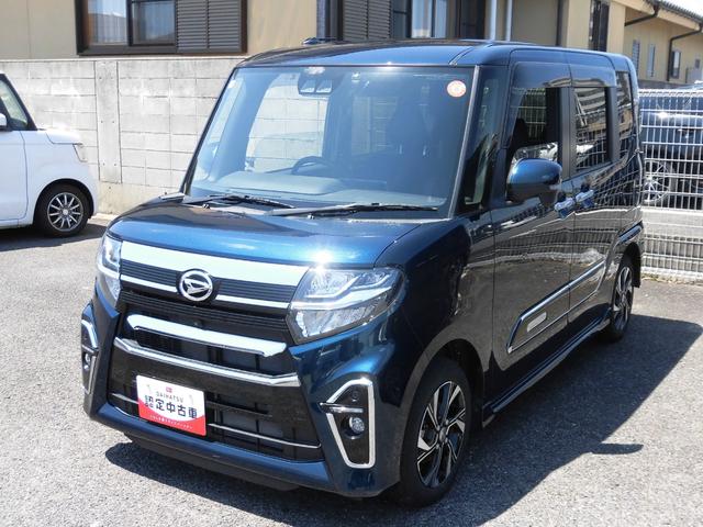 タントカスタムＸスタイルセレクションワンオーナー　ＬＥＤヘッドライト　９インチナビ　ドライブレコーダー　パノラマモニター　運転席／助手席シートヒーター　両側パワースライドドア　クリアランスソナー　禁煙車　　衝突回避支援システム搭載車（島根県）の中古車
