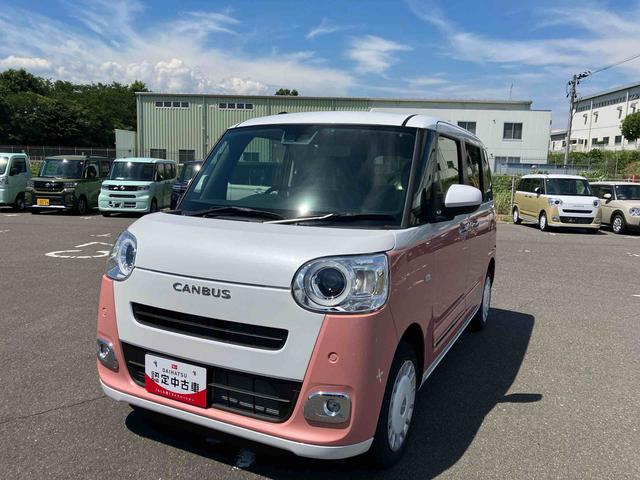 ムーヴキャンバスストライプスＧ２ＷＤ　ＣＶＴ　６６０ｃｃ　ディスプレイオーディオ　バックモニター　衝突被害軽減ブレーキ　横滑り防止装置　ＡＢＳ　アイドリングストップ　プッシュボタンスタート　両側電動スライドドア　前席シートヒーター（福島県）の中古車