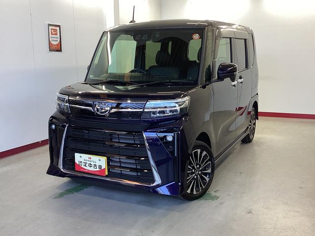 タントカスタムＲＳ衝突被害軽減ブレーキ　横滑り防止装置　４ＷＤ　オートハイビーム　アイドリングストップ　ステアリングスイッチ　オートライト　キーフリー　エアコン　ナビ　ドラレコ　ＥＴＣ　パノラマカメラ　マット　バイザー（岐阜県）の中古車