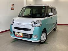 ムーヴキャンバスストライプスＧ衝突被害軽減ブレーキ　横滑り防止装置　パノラマカメラ　オートマチックハイビーム　アイドリングストップ　ステアリングスイッチ　オートライト　キーフリーシステム　オートエアコン　マット　バイザー