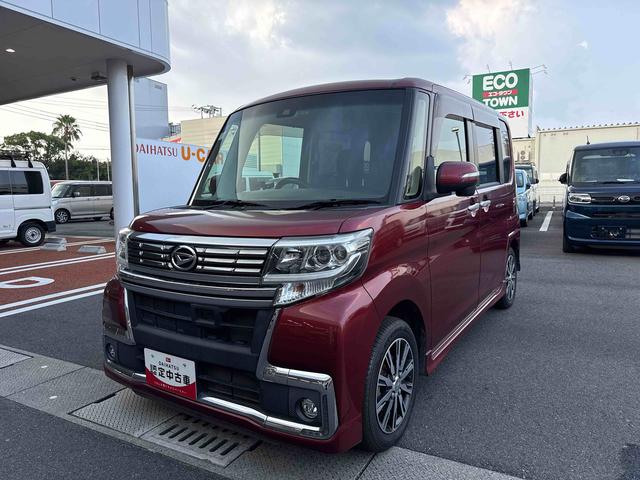 タントカスタムＸ　トップエディションＳＡIIインパネシフト　プッシュスタートスイッチ　電子カードキー　カーナビ　衝突軽減システム　車線逸脱警報装置　両側スライドドア　運転席助手席エアバック　アルミホイール（鹿児島県）の中古車
