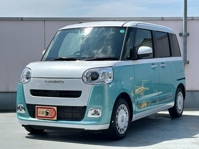 ムーヴキャンバスストライプスＧターボ　純正ナビ　バックモニター　ドラレコ保証　新車保証・まごころ保証　１年間・走行距離無制限付き、純正ナビ、バックカメラ、地デジＴＶ、ＬＥＤフォグランプ、コーナーセンサー、フロント左右シートヒーター、オートエアコン、カーペットマット（東京都）の中古車