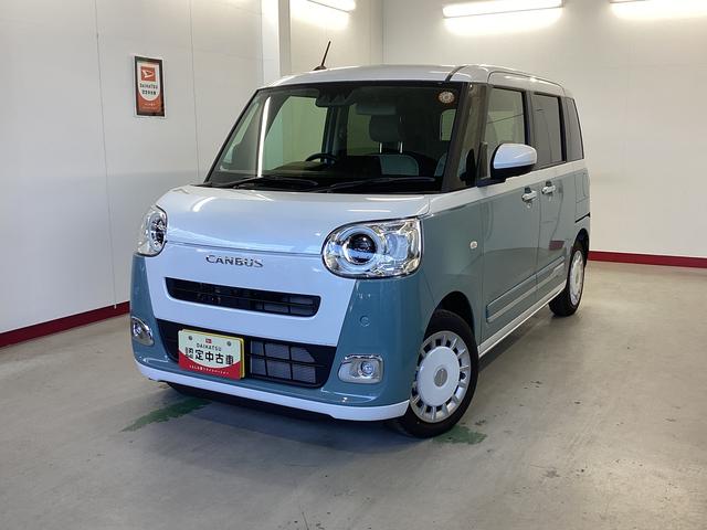 ムーヴキャンバスストライプスGターボ衝突被害軽減ブレーキ 横滑り防止装置 オートハイビーム アイドリングストップ ステアリングスイッチ オートライト キーフリーシステム オートエアコン パノラマカメラ(岐阜県)の中古車