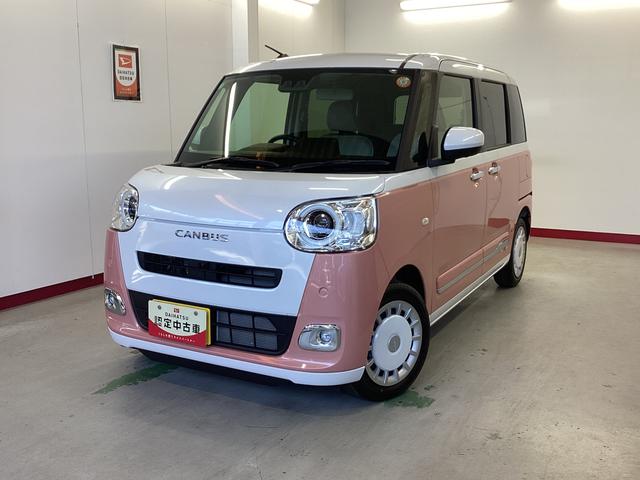 ムーヴキャンバスストライプスＧターボ衝突被害軽減ブレーキ　横滑り防止装置　オートハイビーム　アイドリングストップ　ステアリングスイッチ　オートライト　キーフリーシステム　オートエアコン　パノラマカメラ（岐阜県）の中古車