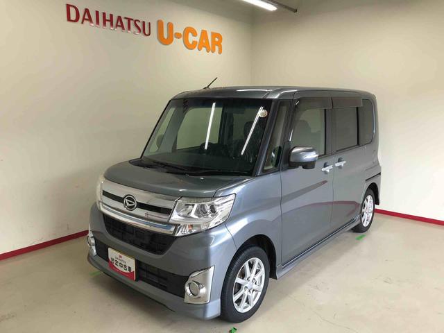 タントカスタムＸ　トップエディションＳＡ４ＷＤ　純正ナビ　オートエアコン／ライト　ＬＥＤヘッドライト　ハロゲンフォグランプ　助手席側電動スライドドア　ＴＶコントロールキット　チルトステアリング　ＥＴＣ　電動格納ドアミラー　サイドエアバック（秋田県）の中古車