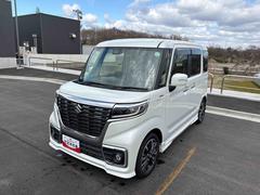 スペーシアカスタムハイブリッドＸＳ純正ナビ　ＬＥＤヘッドライト／フォグランプ　オートエアコン／ライト　電動格納ドアミラー　ステアリングスイッチ　両側電動スライドドア　コーナーセンサー　チルトステアリング　運転席シートリフター