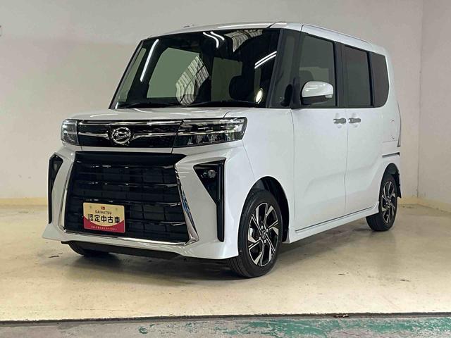 タントカスタムＸ届出済み未使用車　両側リヤパワースライドドアスマートアシスト　両側リヤパワースライドドア　プッシュボタンエンジンスタート　ＬＥＤヘッドライト　オートエアコン　オートライト　シートヒーター　アルミホイール　バックカメラ　コーナーセンサー　ＡＢＳ（京都府）の中古車