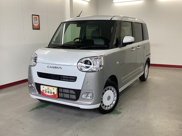 ムーヴキャンバスストライプスＧ衝突被害軽減ブレーキ　横滑り防止装置　４ＷＤ　オートハイビーム　アイドリングストップ　ステアリングスイッチ　オートライト　キーフリーシステム　オートエアコン　パノラマカメラ（岐阜県）の中古車