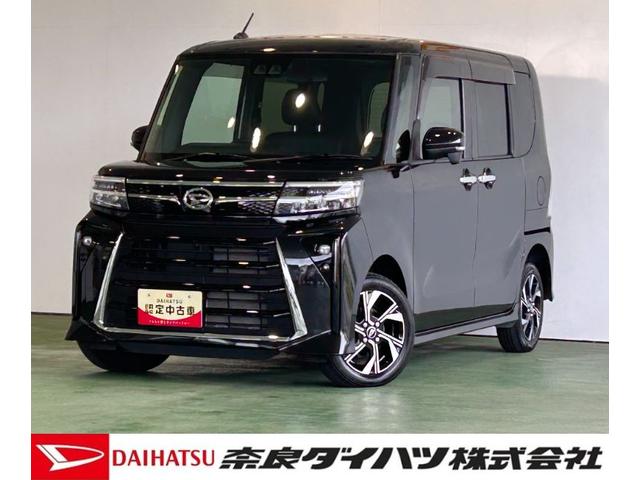 タントカスタムＸ４ＷＤ　ナビ　電動パーキング　両側電動スライドドア　プッシュボタンスタ−ト　コ−ナ−センサ−　衝突被害軽減ブレーキ　アイドリングストップ機能　シ−トヒ−タ−　パノラマモニタ−　ＬＥＤヘッドライト（奈良県）の中古車
