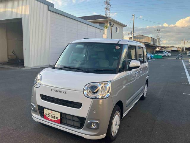ムーヴキャンバスストライプスＧターボ２ＷＤ　ＣＶＴ　６６０ｃｃ　両側電動スライドドア　純正スタンダードナビ　クルーズコントロール　オートエアコン　衝突被害軽減ブレーキ　横滑り防止装置　ＡＢＳ　アイドリングストップ　プッシュボタンスタート（福島県）の中古車