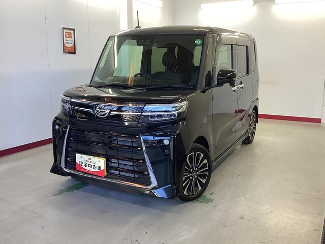 タントカスタムRS衝突被害軽減ブレーキ 横滑り防止装置 オートハイビーム アイドリングストップ ステアリングスイッチ オートライト キーフリーシステム オートエアコン パノラマカメラ マット バイザー(岐阜県)の中古車