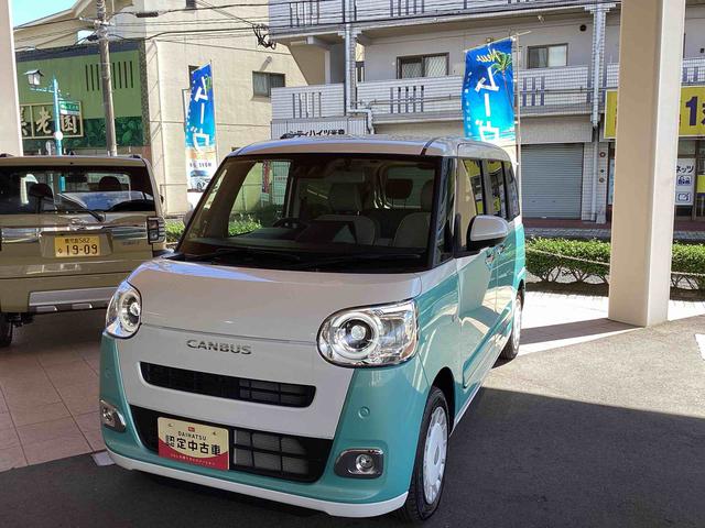ムーヴキャンバスストライプスＧインパネシフト　プッシュスタートスイッチ　電子カードキー　電動パーキングブレーキ　カーナビ　車線逸脱警報　オートハイビーム　ＡＢＳ　エマージェンシーブレーキ（鹿児島県）の中古車