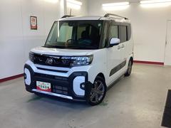 タントファンクロスターボ衝突被害軽減ブレーキ　横滑り防止装置　オートハイビーム　アイドリングストップ　ステアリングスイッチ　オートライト　キーフリーシステム　オートエアコン　社外ディスプレイオーディオ　マット　バイザー