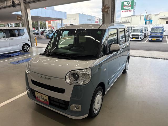 ムーヴキャンバスストライプスGターボターボ車 インパネシフト プッシュスタートスイッチ 電子カードキー 電動パーキングブレーキ 左右オートスライド レーダーブレーキ オートハイビーム レーンキープ ABS(鹿児島県)の中古車