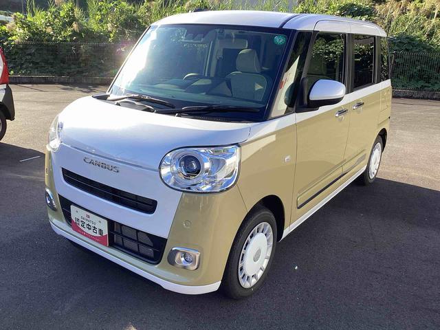 ムーヴキャンバスストライプスＧインパネシフト　プッシュスタートスイッチ　電子カードキー　電動パーキングブレーキ　カーナビ　エマージェンシーブレーキ　ＡＢＳ　車線逸脱警報　両側スライドドア　オートハイビーム（鹿児島県）の中古車
