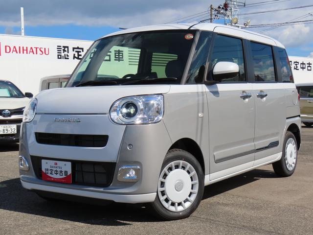 ムーヴキャンバスストライプスG4WD CVT 660cc ナビ 両側電動スライドドア 衝突被害軽減ブレーキ 横滑り防止装置 ABS アイドリングストップ プッシュボタンスタート オートエアコン ベンチシート ホットカップホルダー(福島県)の中古車