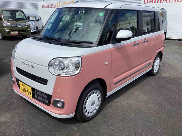 ムーヴキャンバスストライプスＧインパネシフト　プッシュスタートスイッチ　電子カードキー　電動パーキングブレーキ　カーナビ　ドラレコ　車線逸脱警報　オートハイビーム　両Ｐドア　エマージェンシーブレーキ　ＡＢＳ（鹿児島県）の中古車