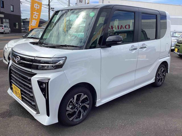 タントカスタムＸインパネシフト　プッシュスタートスイッチ　電子カードキー　電動パーキングブレーキ　ディスプレイオーディオ　衝突軽減ブレーキ　車線逸脱防止　両側パワースライドドア　アルミホイール（鹿児島県）の中古車