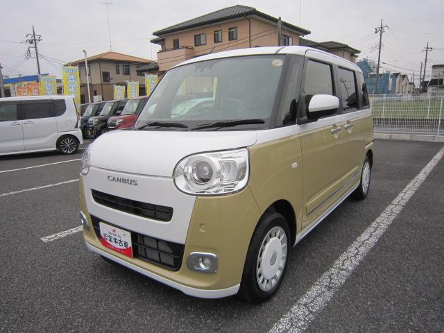 ムーヴキャンバスストライプスG両側電動スライドドア 衝突軽減ブレーキ車線逸脱警報 LEDライト LEDフォグランプ 運転席助手席シートヒーター キーフリー アイドリングストップ レーンキープアシスト(栃木県)の中古車
