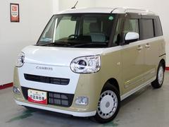 ムーヴキャンバスストライプスＧ４ＷＤ　ツートンカラー　ＬＥＤヘッドライト／フォグランプ　コーナーセンサー　両側パワースライドドア　運転席／助手席シートヒーター　禁煙車　記録簿　認定中古車　レーンアシスト　衝突回避支援システム搭載車